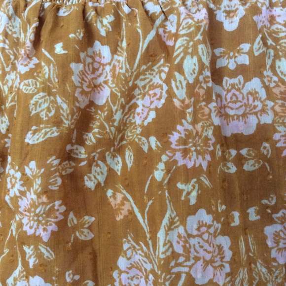 Free People boho top cotton puffy sleeves mustard - Picture 5 of 10